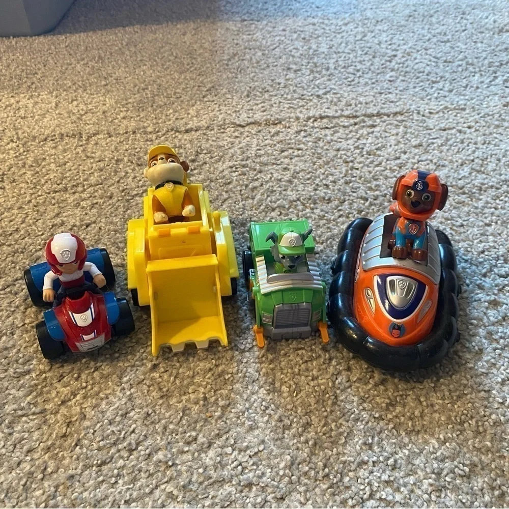 Paw Patrol Character Vehicle Toy Bundle Ryder Rubble Rocky Zuma